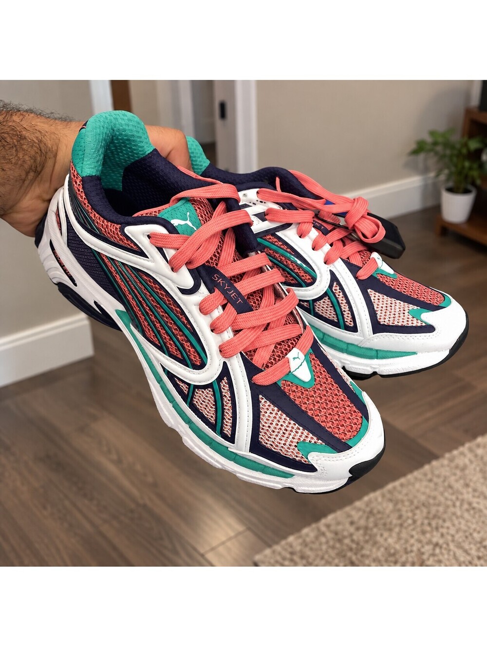 PUMA Skyjet Women’s Athletic Shoe Pink/Purple/Green(Size 8)